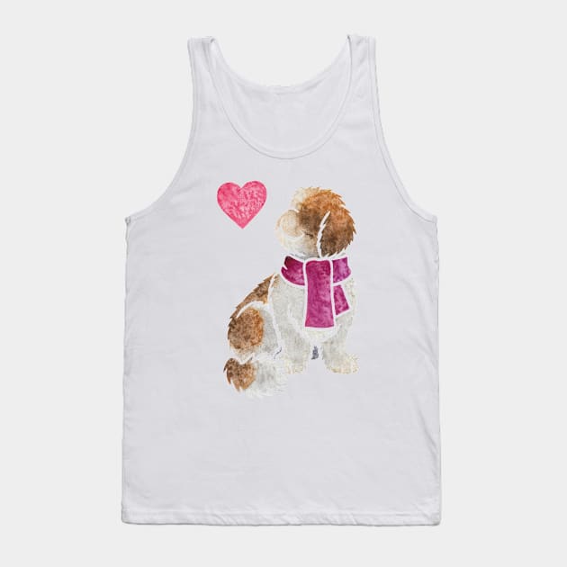 Watercolour Shih Tzu Tank Top by animalartbyjess